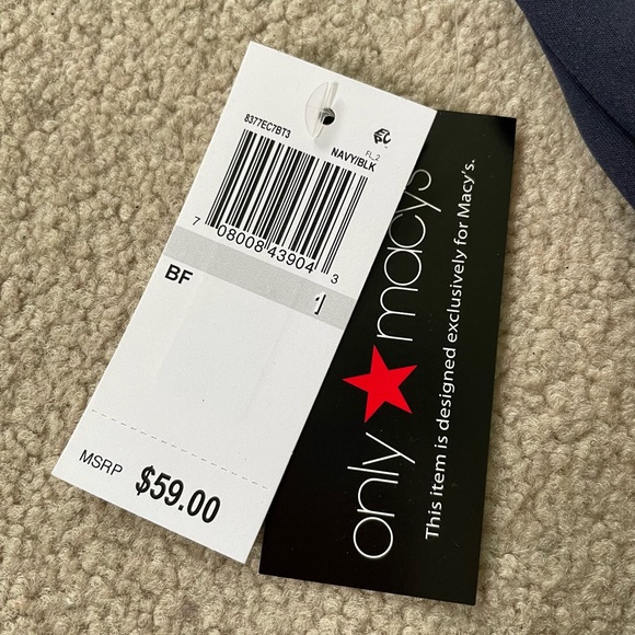 Navy And Black Floral Sparkle Dress, Size 1 - Picture 7 of 7